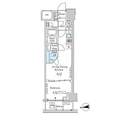 PARKAXIS三番町 1LDKの間取図画像