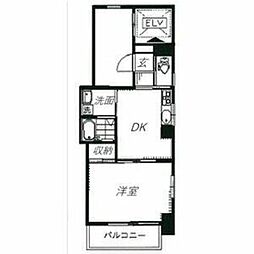 シュロス駒込 1DKの間取図画像