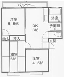 アーバン向丘A 3DKの間取図画像