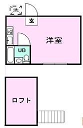 美しの森ハウス ワンルームの間取図画像