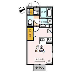 アネスティー ワンルームの間取図画像