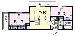 ヴィレッジ キール 2階2LDKの間取り