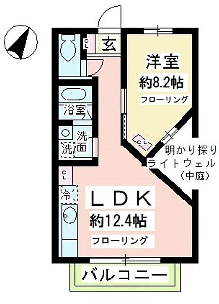 ノートンハウス 203｜東京都世田谷区中町５丁目(賃貸マンション1LDK・2階・48.92㎡)の写真 その2