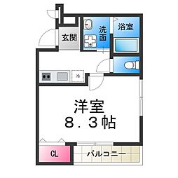 フジパレス堺東雲 1Kの間取図画像