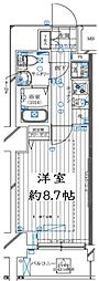 レガリス亀戸 1Kの間取図画像