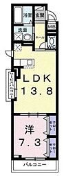 リッシュ メゾン 1LDKの間取図画像