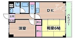 テラート1 2DKの間取図画像
