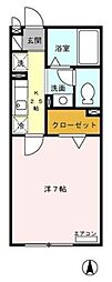 グラン・クェイル 1階1Kの間取り