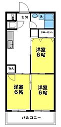 ラムールド・峰 1LDKの間取図画像