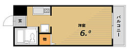 コスモメイト鈴蘭西 1Kの間取図画像