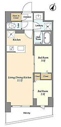 ドゥーエ三ノ輪3 2LDKの間取図画像