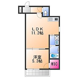 フジパレス泉佐野駅東2番館 1LDKの間取図画像