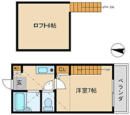 サンプラトー 1Kの間取図画像
