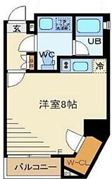 ベルファース新富町 ワンルームの間取図画像