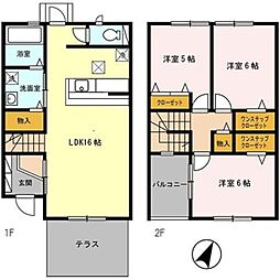 ハーベストガーデンA 3LDKの間取図画像