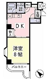 アートフルベイシス 1DKの間取図画像