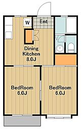 デラリヴィエラ 2DKの間取図画像