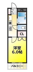 ポートハウス-2 1Kの間取図画像
