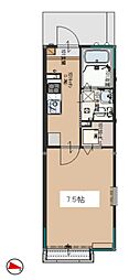 パナピア八王子 1Kの間取図画像