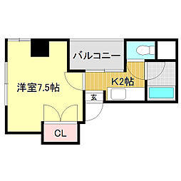 みつわビル2 1Kの間取図画像