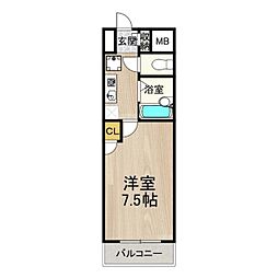 ヒストリカル堺 1Kの間取図画像