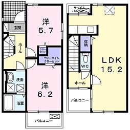 アンジュジェルメ 2LDKの間取図画像
