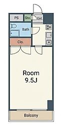 アドバンス二番館 ワンルームの間取図画像