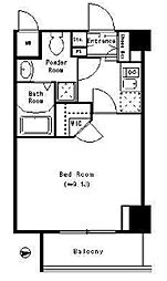 ParkCube四谷三丁目 ワンルームの間取図画像