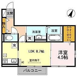 マリーズメゾン黒田 1LDKの間取図画像
