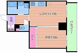 GRAND-ROUGE城東 1LDKの間取図画像