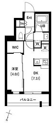 タスキプライムテラス中村橋 1DKの間取図画像