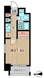 ヒューマンハイム船橋 1Kの間取図画像