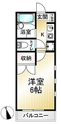 エスペランサ 1Kの間取図画像