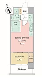 Osaka Metro谷町線 四天王寺前夕陽ヶ丘駅 徒歩6分の賃貸マンション 9階1DKの間取り