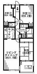 ラナイコートクラシック 3LDKの間取図画像