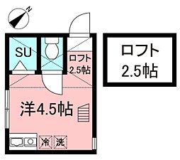 TM中瀬2 ワンルームの間取図画像