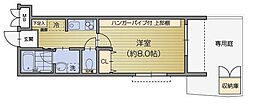 カレル 1Kの間取図画像