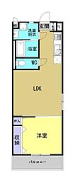 メゾン・ドゥ・クレール 1LDKの間取図画像