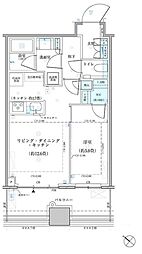 パークタワー勝どきサウス 1LDKの間取図画像
