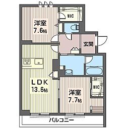 ＡＢ小町 3階2LDKの間取り