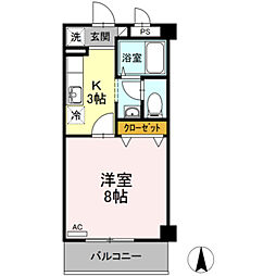 リビングタウン厚木 1Kの間取図画像