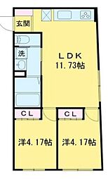 雪が谷大塚レーベル 2LDKの間取図画像