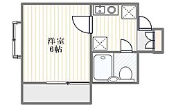 グリーンハウス 1Kの間取図画像