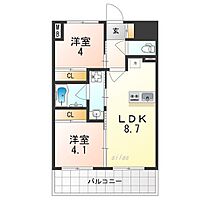 大阪府大阪市生野区田島１丁目（賃貸マンション2LDK・8階・40.30㎡） その2