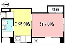 山本ビル 1DKの間取図画像