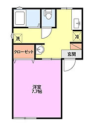ビラサンタモニカB 1Kの間取図画像