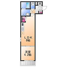 マリブガーデン堺駅 1LDKの間取図画像