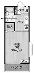 フルーツハウス 1Kの間取図画像