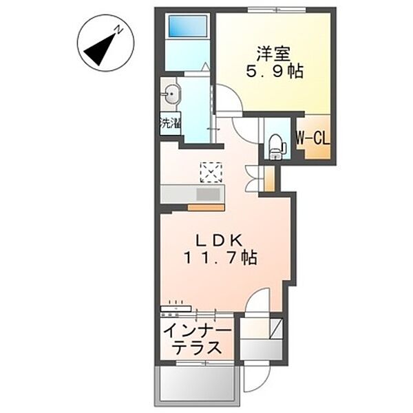 フォルビート　ジン ｜大阪府泉大津市板原(賃貸アパート1LDK・1階・43.20㎡)の写真 その2