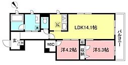グランレヴィ 2LDKの間取図画像